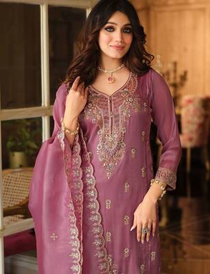 Women Ethnic Motifs Embroidered Regular Thread Work Kurta with Trousers & With Dupatta 4