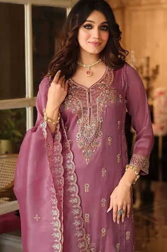 Women Ethnic Motifs Embroidered Regular Thread Work Kurta with Trousers & With Dupatta