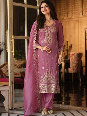 Women Ethnic Motifs Embroidered Regular Thread Work Kurta with Trousers & With Dupatta 5