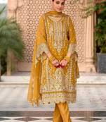 Women Ethnic Motifs Embroidered Regular Thread Work Kurta With Trousers & Dupatta