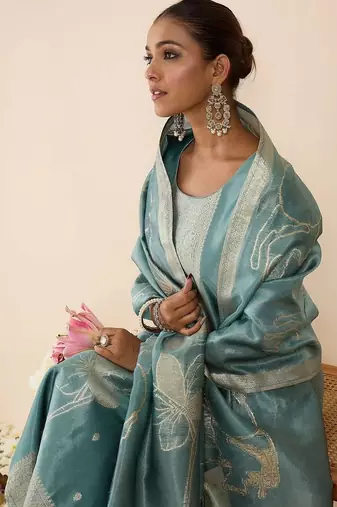 Women Ethnic Motifs Regular Kurta with Trousers & With Dupatta