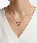 925 Sterling Silver Rose Gold  Triple Heart Pendant Necklace Set  for Women