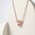 925 Sterling Silver Rose Gold  Triple Heart Pendant Necklace Set  for Women