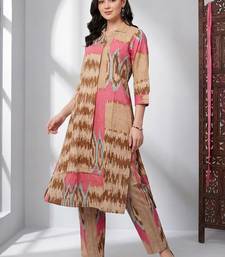 Women Printed Regular Pure Cotton Kurta with Trousers