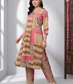 Women Printed Regular Pure Cotton Kurta with Trousers