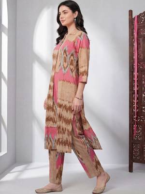 Women Printed Regular Pure Cotton Kurta with Trousers 2