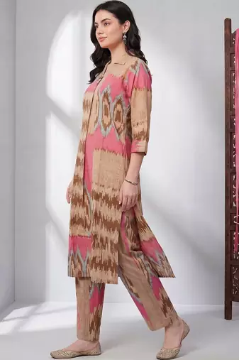 Women Printed Regular Pure Cotton Kurta with Trousers