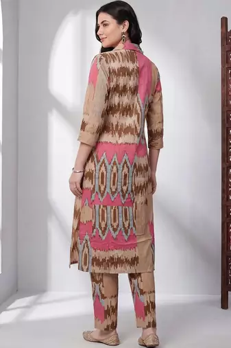 Women Printed Regular Pure Cotton Kurta with Trousers