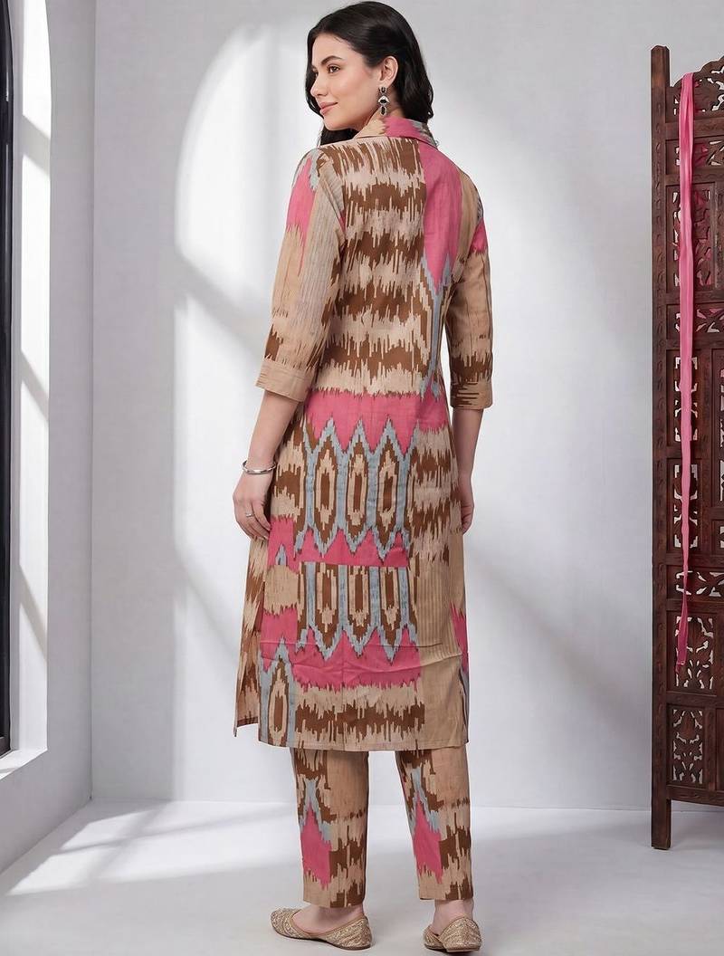 Women Printed Regular Pure Cotton Kurta with Trousers