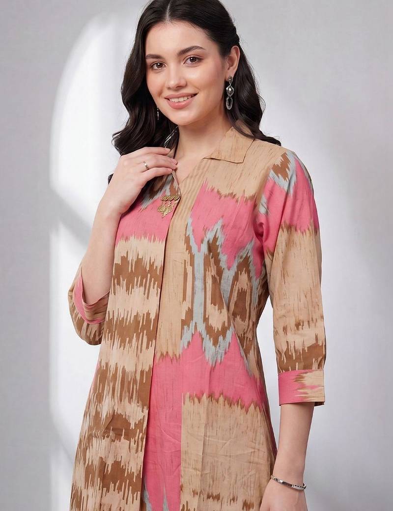Women Printed Regular Pure Cotton Kurta with Trousers