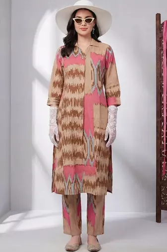Women Printed Regular Pure Cotton Kurta with Trousers