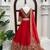 Red Chinon Lehenga Choli with Dupatta