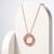 925 Sterling Silver Rose Gold  Multicolor  Circle Pendant Necklace Set  for Women