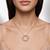 925 Sterling Silver Rose Gold  Multicolor  Circle Pendant Necklace Set  for Women
