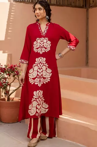 Women Ethnic Motifs Printed Regular Kurta with Palazzos