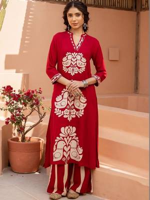 Women Ethnic Motifs Printed Regular Kurta with Palazzos 7