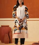 Women Ethnic Motifs Printed Regular Pure Cotton Kurta with Trousers