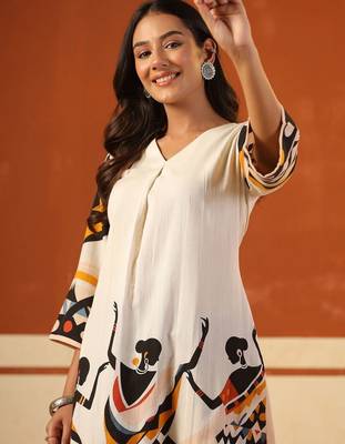 Women Ethnic Motifs Printed Regular Pure Cotton Kurta with Trousers 3