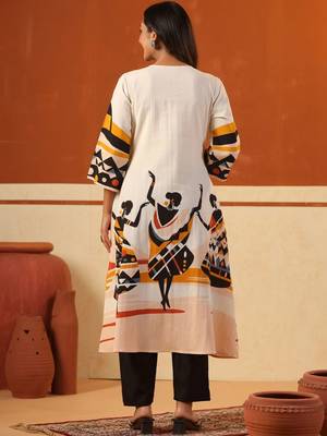 Women Ethnic Motifs Printed Regular Pure Cotton Kurta with Trousers 6