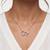 925 Sterling Silver Interlocking Rose Gold Heart Pendant Necklace Set  for Women