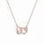 925 Sterling Silver Interlocking Rose Gold Heart Pendant Necklace Set  for Women