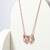 925 Sterling Silver Interlocking Rose Gold Heart Pendant Necklace Set  for Women