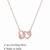 925 Sterling Silver Interlocking Rose Gold Heart Pendant Necklace Set  for Women