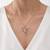 925 Sterling Silver Rose Gold  Angel Pendant Necklace  Set for Women