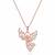 925 Sterling Silver Rose Gold  Angel Pendant Necklace  Set for Women