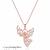 925 Sterling Silver Rose Gold  Angel Pendant Necklace  Set for Women