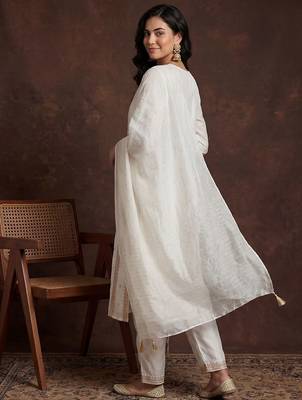 Women Ethnic Motifs Embroidered Regular Sequinned Kurta with Trousers & With Dupatta 4