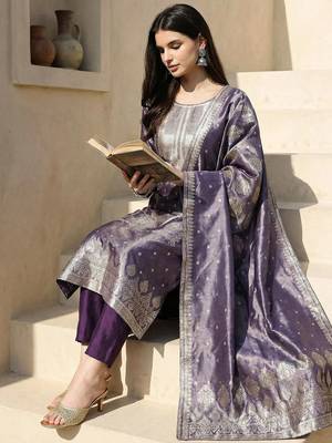 Women Ethnic Motifs Regular Kurta with Trousers & With Dupatta 1