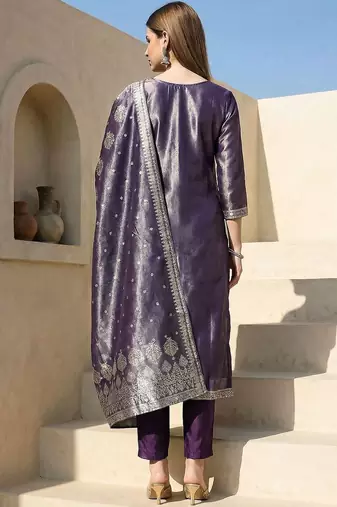 Women Ethnic Motifs Regular Kurta with Trousers & With Dupatta
