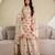 Ivory chiffon satin embroidered kurta palazzo set with dupatta