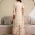 Ivory chiffon satin embroidered kurta palazzo set with dupatta