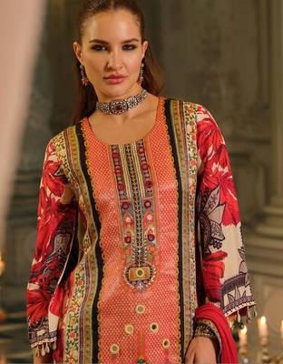 Women Ethnic Motifs Printed Regular Mirror Work Kurta with Palazzos & With Dupatta 2