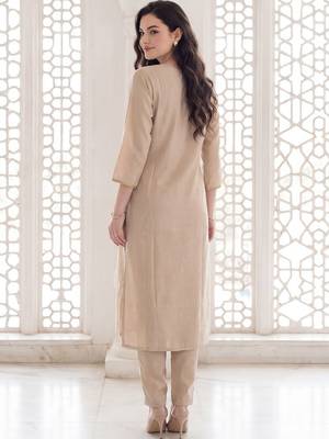 Women Ethnic Motifs Embroidered Regular Thread Work Kurta with Trousers & With Dupatta 4