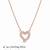 925 Sterling Silver Rose Gold  Open Heart Pendant Necklace  Set for Women