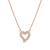 925 Sterling Silver Rose Gold  Open Heart Pendant Necklace  Set for Women