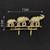 gold plated elephant family designer brooch pin with  ruby-colored stone accents   luxury animal  unisex brooch