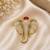 Elephant head designer brooch pin with red cabochon stone & luxury animal brooch for unisex