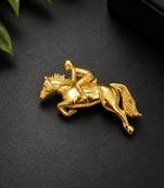gold plated horse rider designer brooch pin   equestrian racing horse statement brooch for women & men