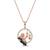 925 Sterling Silver  Rose Gold Angel Violin Pendant Necklace Set  for Women