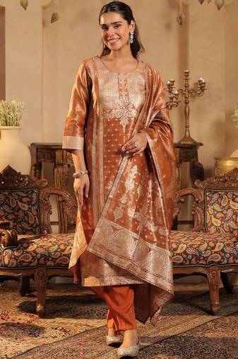 Women Regular Kurta with Trousers & With Dupatta