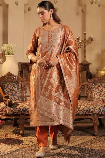Women Regular Kurta with Trousers & With Dupatta
