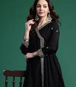 Ethnic Motifs Embroidered Angrakha Kurta with Trousers & Dupatta