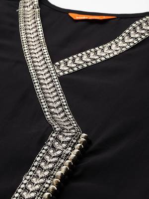 Ethnic Motifs Embroidered Angrakha Kurta with Trousers & Dupatta 2