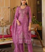Women Ethnic Motifs Embroidered Panelled Beads and Stones Kurta with Trousers & With Dupatta