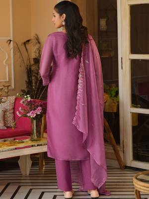 Women Ethnic Motifs Embroidered Panelled Beads and Stones Kurta with Trousers & With Dupatta 7