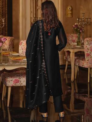 Women Ethnic Motifs Embroidered Regular Sequinned Kurta with Trousers & With Dupatta 7